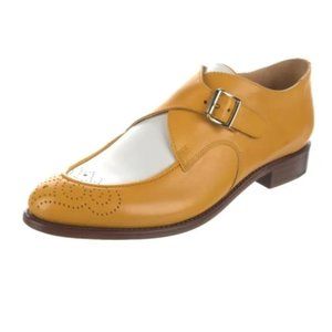 GEORGIE BICOLOR MONK-STRAP LOAFERS IN SAFFRON